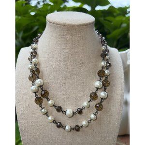 White House | Black Market Smoky Quartz Necklace -- 18"